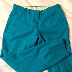JCREW Cafe Capri Teal Tailored Pants, Ankle Length